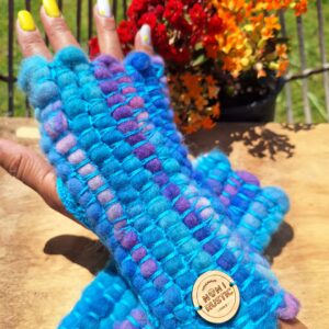 Guantes sin dedos, turquesa degrade