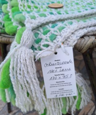 Manta trama crudo y base en verde degrade