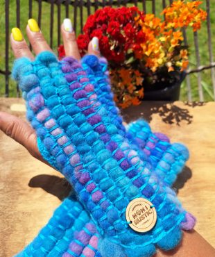 Guantes sin dedos, turquesa degrade